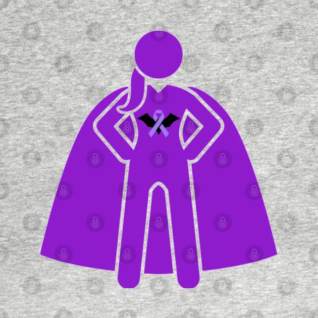 Bat Awareness Ribbon Superhero Woman Silhouette by CaitlynConnor